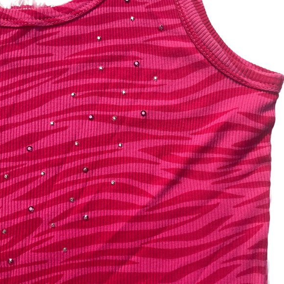 Hot Pink Zebra Print Baby Tee tank top shirt - Picture 2 of 6